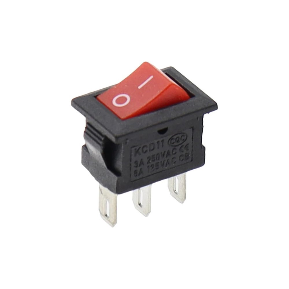 BUUV 5PCS KCD11 Rocker Switch 10 * 15mm Mini Push Button Switch ON-Off/ON-Off-ON 2 Pins / 3 Pins 3A 250VAC / 6A 125VAC 10x15mm(Rose red)