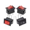 BUUV 5PCS KCD11 Rocker Switch 10 * 15mm Mini Push Button Switch ON-Off/ON-Off-ON 2 Pins / 3 Pins 3A 250VAC / 6A 125VAC 10x15mm(Rose red) view 4