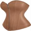 ADELCE Retro Gothic Faux Leather Corset for Women Steampunk Punk Rock Basque Bustier Top Brown L view 3