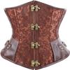 ADELCE Women's Faux Leather Underbust Steel Boned Waist Training Cinching Steampunk Corset Bustier Red XL view 1