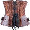 ADELCE Women's Faux Leather Underbust Steel Boned Waist Training Cinching Steampunk Corset Bustier Red XL view 2