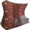 ADELCE Women's Faux Leather Underbust Steel Boned Waist Training Cinching Steampunk Corset Bustier Red XL view 3