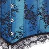 ADELCE Women's Plus Size Lolita Gothic Princess Renaissance Corset Floral Ruched Sleeves Elegant Halloween Costume Blue M view 4