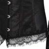 ADELCE Women's Plus Size Lolita Gothic Princess Renaissance Corset Floral Ruched Sleeves Elegant Halloween Costume Black 4XL view 4