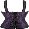 ADELCE Women's Sexy Renaissance Corset Top Boned Overbust Shaper Lace up Corsets and Strap Bustiers Purple L view 2