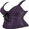 ADELCE Women's Sexy Renaissance Corset Top Boned Overbust Shaper Lace up Corsets and Strap Bustiers Purple L view 3