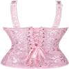 ADELCE Women's Sexy Renaissance Corset Top Boned Overbust Shaper Lace up Corsets and Strap Bustiers Pink 3XL view 2