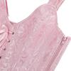 ADELCE Women's Sexy Renaissance Corset Top Boned Overbust Shaper Lace up Corsets and Strap Bustiers Pink 3XL view 4