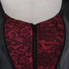 ADELCE Women's Sexy Lace Up Boned Floral Overbust Shaper Corset Bustiers Top with G-String Red L view 4
