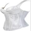 ADELCE Women's Lace up Gothic Jacquard Shoulder Straps Tank Overbust Shaper Corset Bustiers Top White XL view 3