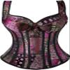 ADELCE Women's Lace up Gothic Jacquard Shoulder Straps Tank Overbust Shaper Corset Bustiers Top Purple 6XL view 1