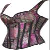 ADELCE Women's Lace up Gothic Jacquard Shoulder Straps Tank Overbust Shaper Corset Bustiers Top Purple 6XL view 3
