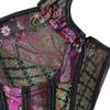 ADELCE Women's Lace up Gothic Jacquard Shoulder Straps Tank Overbust Shaper Corset Bustiers Top Purple 6XL view 4