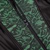 ADELCE Women's Sexy Lace Up Boned Floral Overbust Shaper Corset Bustiers Top with G-String Green 6XL view 4