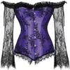 ADELCE Women's Plus Size Lolita Gothic Princess Renaissance Corset Floral Ruched Sleeves Elegant Halloween Costume Purple 2XL view 1