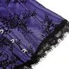 ADELCE Women's Plus Size Lolita Gothic Princess Renaissance Corset Floral Ruched Sleeves Elegant Halloween Costume Purple 2XL view 4