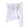 ADELCE Women's Plus Size Lolita Gothic Princess Renaissance Corset Floral Ruched Sleeves Elegant Halloween Costume White 5XL view 3