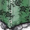 ADELCE Women's Plus Size Lolita Gothic Princess Renaissance Corset Floral Ruched Sleeves Elegant Halloween Costume Green M view 4