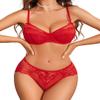 Avidlove Women Lingerie Lace Underwire Bra Set Sexy 2 Piece Underwear Strappy Babydoll Red Large view 1