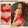 Avidlove Women Lingerie Lace Underwire Bra Set Sexy 2 Piece Underwear Strappy Babydoll Red Large view 2