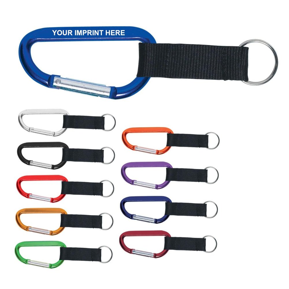 150-Qty Custom Engraved 8MM Carabiners with Your Personalization - Bulk Promos