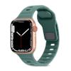 YOUULAR Square Buckle Horizontal Stripe Silicone Strap for Apple Watch Bands 38/40/41MM, Quick Release Replacement Wristband Band Watch Accessory for Apple Watch Series 7/1/2/3/4/5, Pine Needle Green view 1