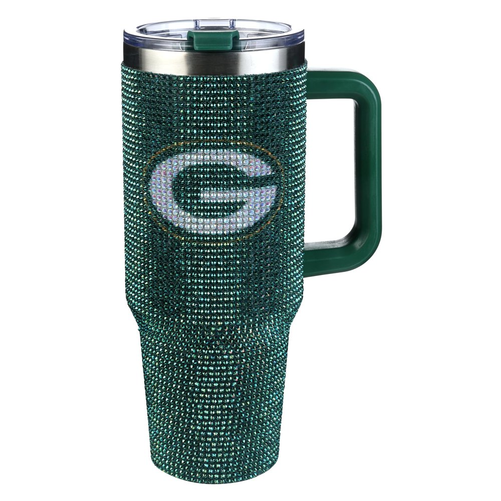 The Memory Company Officially Licensed 46oz TC Bling Game Day Tumbler with Vintage Logo, Green Bay Packers