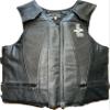 EPT Premium Leather Bull Riding Vest - Black Leather EPT Brand - Adult Sizes (Adult Large)
