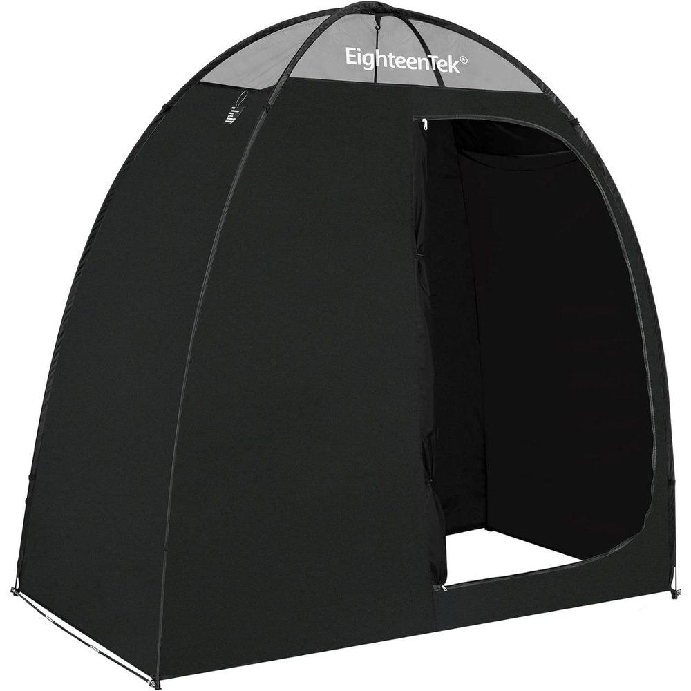 Generic Camping Shower Tent Changing Room  2 Rooms, UV Protection, Portable, Black