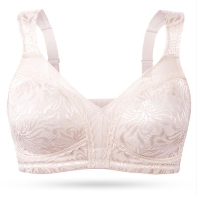 Wingslove Women's Full Coverage Non Padded Comfort Minimizer Wire-Free Bra Plus Size(Sandshell Pink,46C)