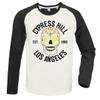Amplified Unisex Adult Floral Skull Cypress Hill Vintage Long-Sleeved T-Shirt (XL) (White/Charcoal) view 1
