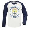 Amplified Unisex Adult Floral Skull Cypress Hill Vintage Long-Sleeved T-Shirt (XL) (White/Charcoal) view 2