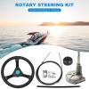 JNDO 14FT Boat Steering Cable Kit Outboard Steering Cable Boat Steering System Kit with 12.5 Inch Wheel Rotary Helm view 2