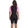 Cokarsely Women's One-Piece Surf Swim Wet Suit Short Sleeve Rashguard Pink Black X-Large view 3