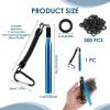hoeslaw Wacky Rig Tool with 300 O-Rings Kit, Fishing Worm Rigging Tools for Senko Finesse Worms, Easy Installation Portable Fishing Equipment with Keychain Lanyard for Bass Fishing Bait Casting (Blue) view 2