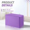 2025 Biguphate Yoga Blocks 9x 6x4 Inch, 1 Pack EVA Foam Yoga Block Supportive Latex-Free, Non-Slip Exercise Blocks, Yoga Accessories for Pilates, Meditation, Balance, Stretching and Deep PosesPurple view 2