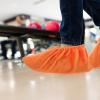 VANZACK Bowling Shoe Covers 2 Pairs Non-Slip Bowling Shoe Covers Shoe Protector Covers Shoes Slider Bowling Accessories for Women and Men Orange view 2