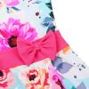 Girls Swimsuit One Piece UPF 50+ Floral Skirted Bathing Suit Modest Beach Swim Dress S458_HotPinkFlower_92/98 view 3