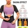 Vuirrm Sauna Vest for Women, Sauna Tank Top for Women, Women's Zipper Sauna Shirt Short Sleeve Sweat Tummy Control Shapewear,S/M,Blue view 3