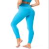 YUNOGA Women's High Waisted Workout Leggings 25" Inseam Ultra Soft Tummy Control Yoga Pants (M, Azure Blue) view 4