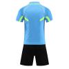 Jugaoge Men Soccer Referee Uniform Short Sleeve Soccer Referee Jersey and Athletic Shorts Set with Pockets Blue X-Large view 3
