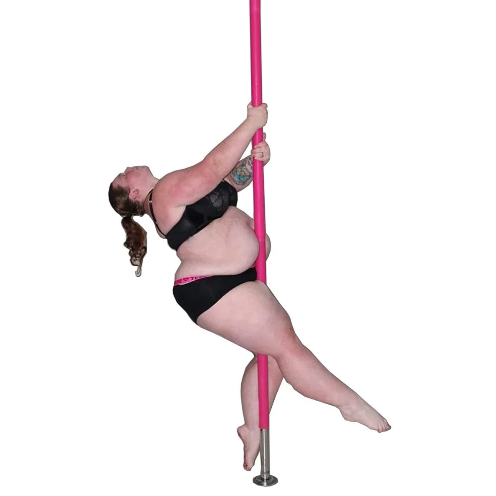 Adjustable Height Spinning Pole Silicone Stripper Pole Pink, Spinning & Static Portable Pole Dancing Pole, 45mm Diameter Dance Pole Kit for Home Gym Club Apartment Flat Bedroom(Size:7.5ft-9ft/2.3m-2.7