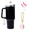 Stanley Straw Cover Cap For 30 & 40 Oz Cups - 2 Pcs Silicone Baseball Sports Charms And Toppers view 1