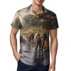 African Elephant Men's Polo Shirt Casual Short Sleeve T-Shirt Sports Golf Shirt for Work Fishing XL view 1