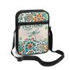 Suobstales Boho Mandala Dragonfly Print Messenger Bag Small Crossbody Shoulder Bag Waterproof Casual Black Purse with Zipper Pocket for for Phone Passport Coin view 3