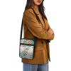 Suobstales Boho Mandala Dragonfly Print Messenger Bag Small Crossbody Shoulder Bag Waterproof Casual Black Purse with Zipper Pocket for for Phone Passport Coin view 4