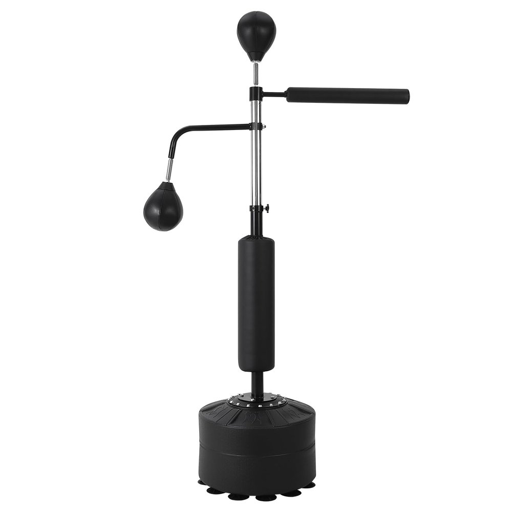 Garvee Boxing Speed Trainer, Freestanding Punching Bag 360 Spinning Bar with Reflex Speed Balls & Gloves, Fillable Base Speed Punching Bag Stand Height Adjustable for Teens Adults Boxing Training