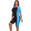 Cokarsely Short Sleeve One Piece Swimsuit Plus Size,Light Blue Large view 1