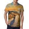 Motorcycle Rider Paintings Men's Polo Shirt Casual Short Sleeve T-Shirt Sports Golf Shirt for Work Fishing S view 1