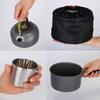 Generic 12PCS/Set Portable Camping Cookware Mess Kit, Lightweight Aluminum Pot Pans Kit with 2 Cups, Fork Spoon Kits for Outdoor Backpacking Hiking Picnic Equipment, Grey view 3